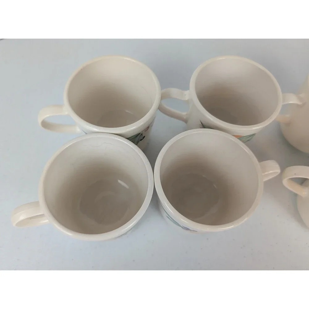 Vintage  Corelle Corning Ware Abundance Coffee/Tea Cups Set Of 8